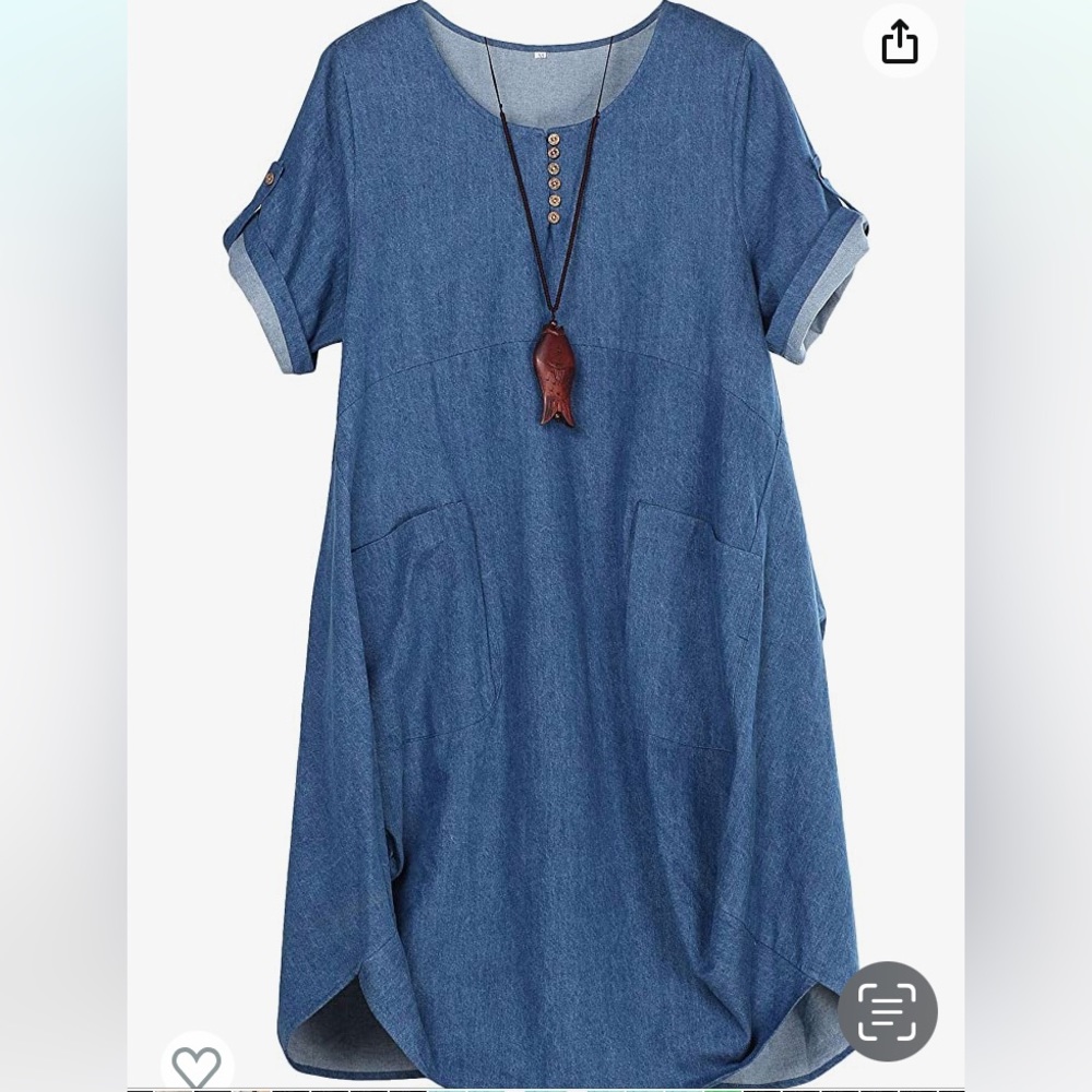 NWT minibee denim, short sleeve, 100% cotton, Tunic dress size M, L.